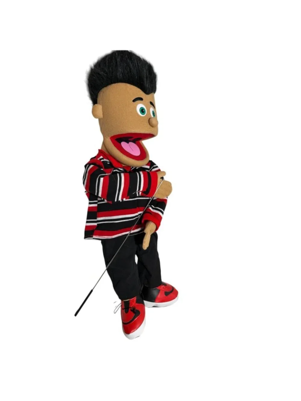 Silly Puppets 24" Jose Hand Puppet with Arm Rod Boy Striped Shirt Ethnic - Picture 3 of 10